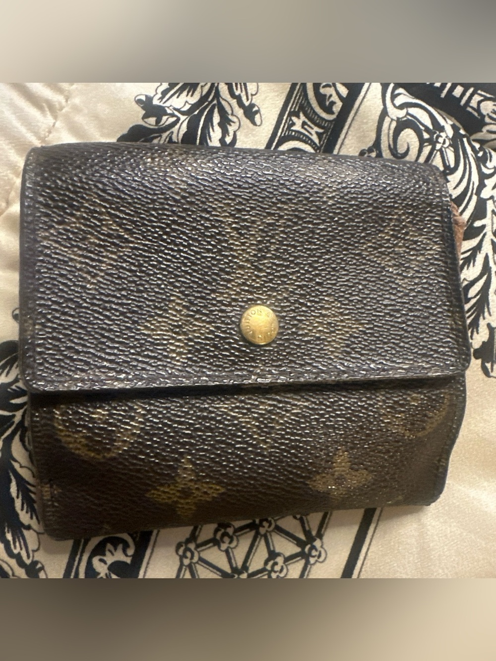 Louis Vuitton Brown Monogram Elise Trifold Wallet Vintage